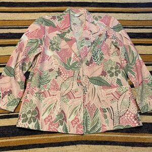 Vintage Pink Floral‎ Blazer Jacket Blair Funky Unique Boho Cottagecore 90s 80s